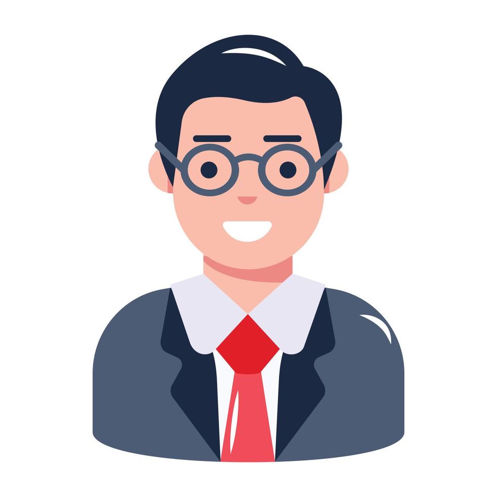 Trendy flat icon design of businessman vector