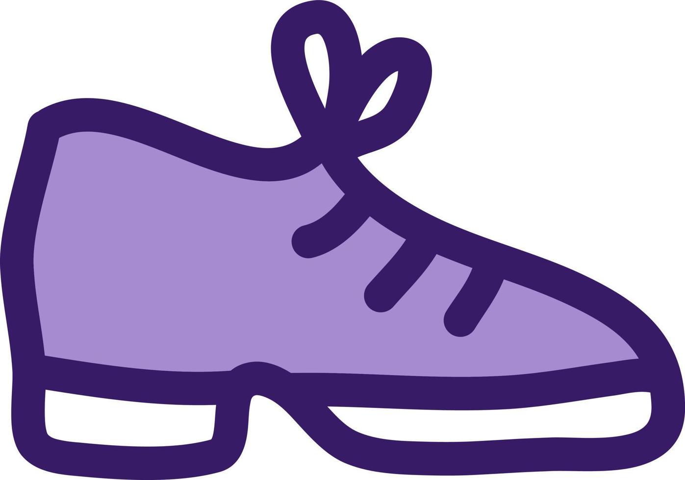 zapato morado, ilustración, vector sobre fondo blanco.