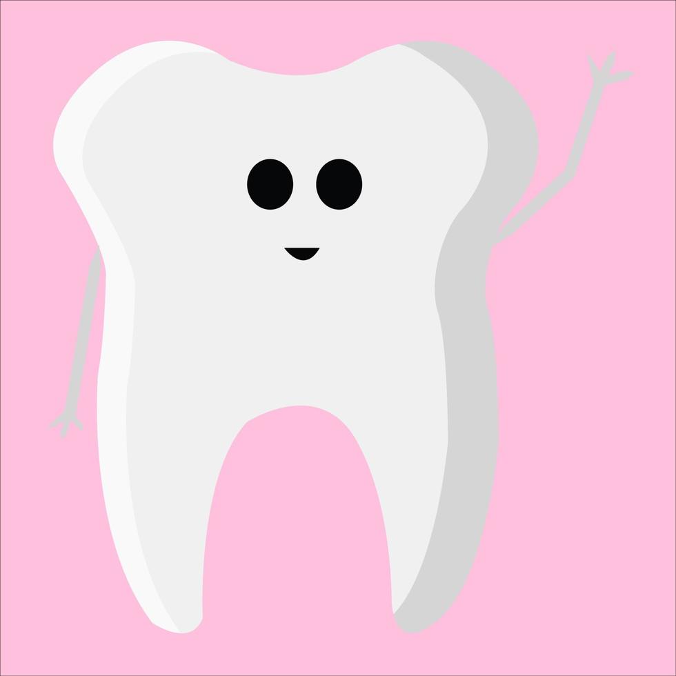 Happy tooth, illustration, vector on white background.