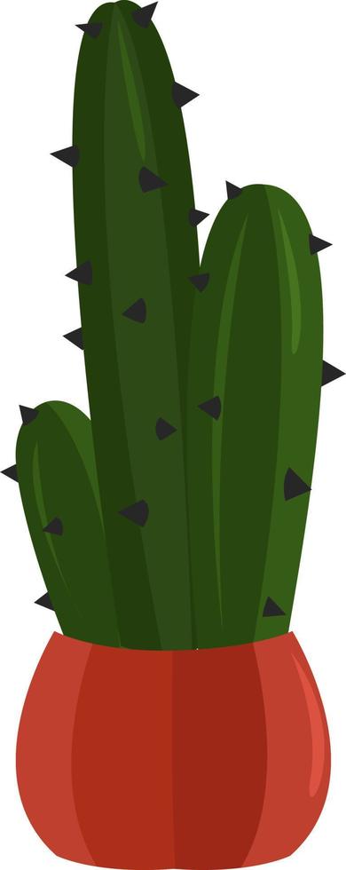 Tall cactus, illustration, vector on white background.