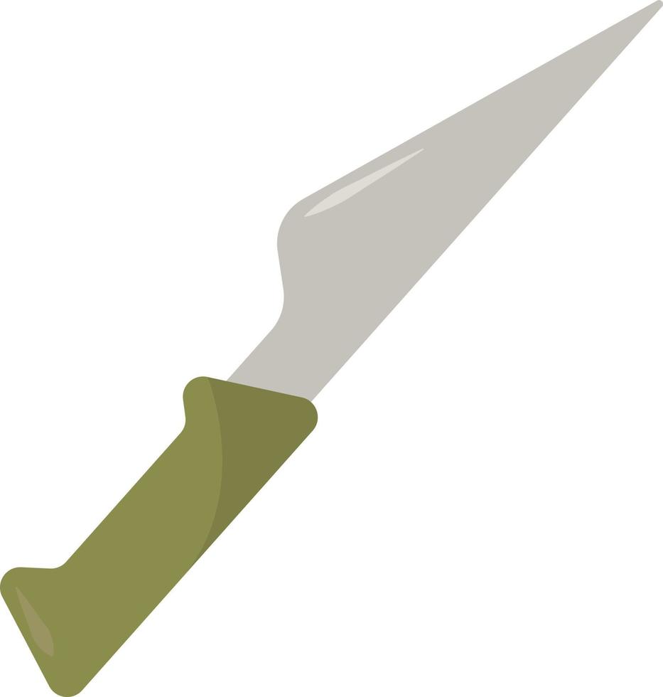 cuchillo verde, ilustración, vector sobre fondo blanco.