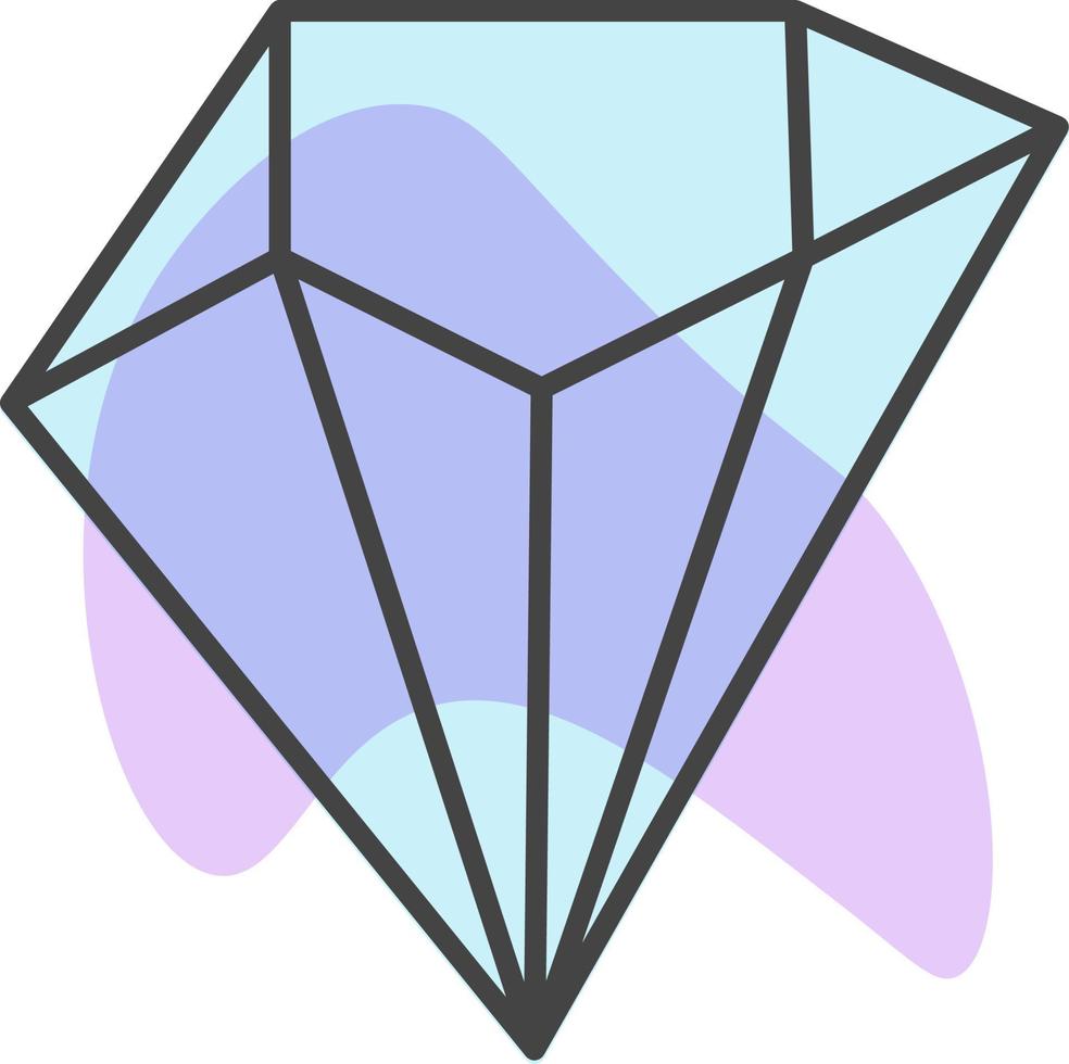 Sharp blue diamond, illustration, on a white background. vector