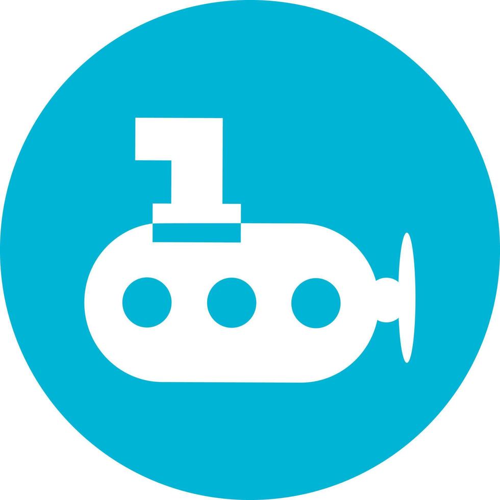 Ocean submarine, icon illustration, vector on white background