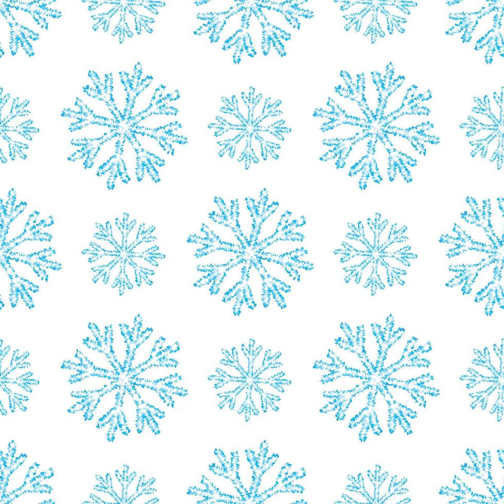 Seamless Snowflakes on White Background vector
