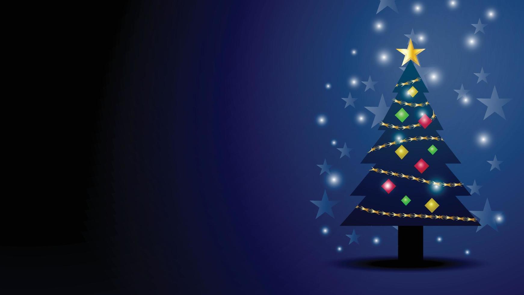 Christmas Tree with Glowing Lights vector