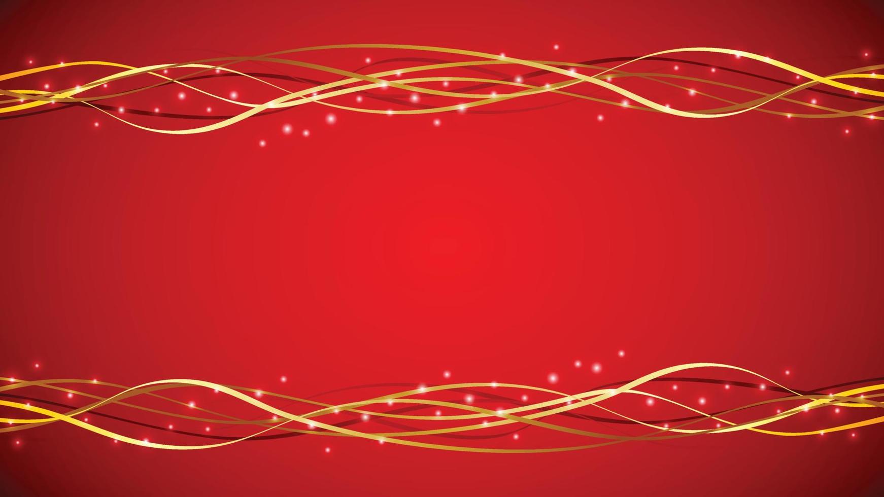 Red Background with Golden Lines vector
