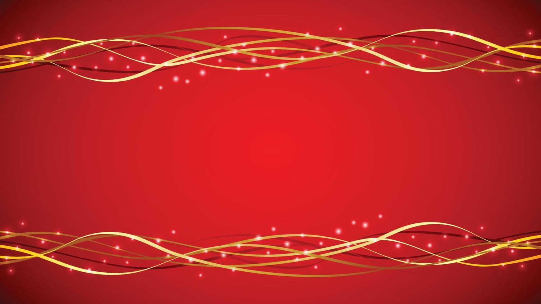 fondo rojo con lineas doradas vector