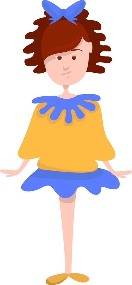Schoolgirl, illustration, vector on white background