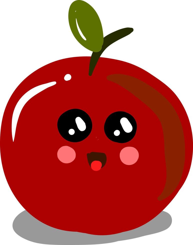 Cute apple, illustration, vector on white background.