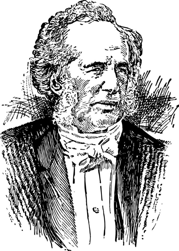 Cornelius Vanderbilt, vintage illustration vector