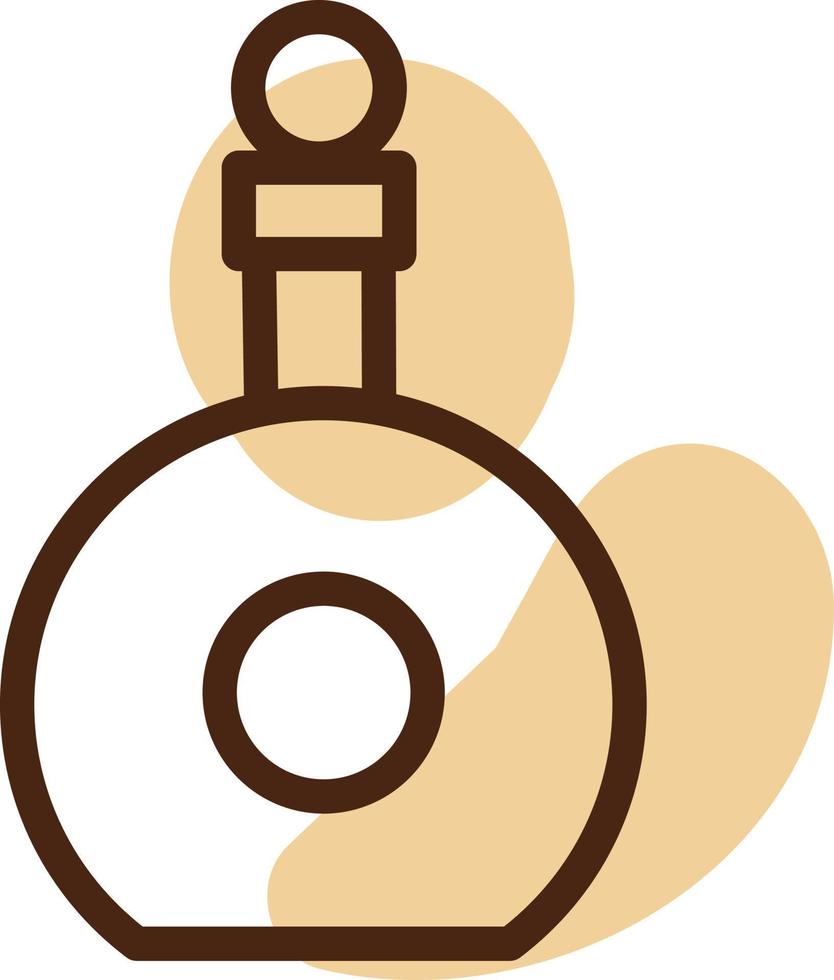 botella de tequila redonda, ilustración de icono, vector sobre fondo blanco