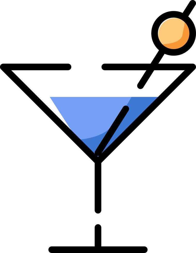 Hotel coctail, illustration, vector on a white background.