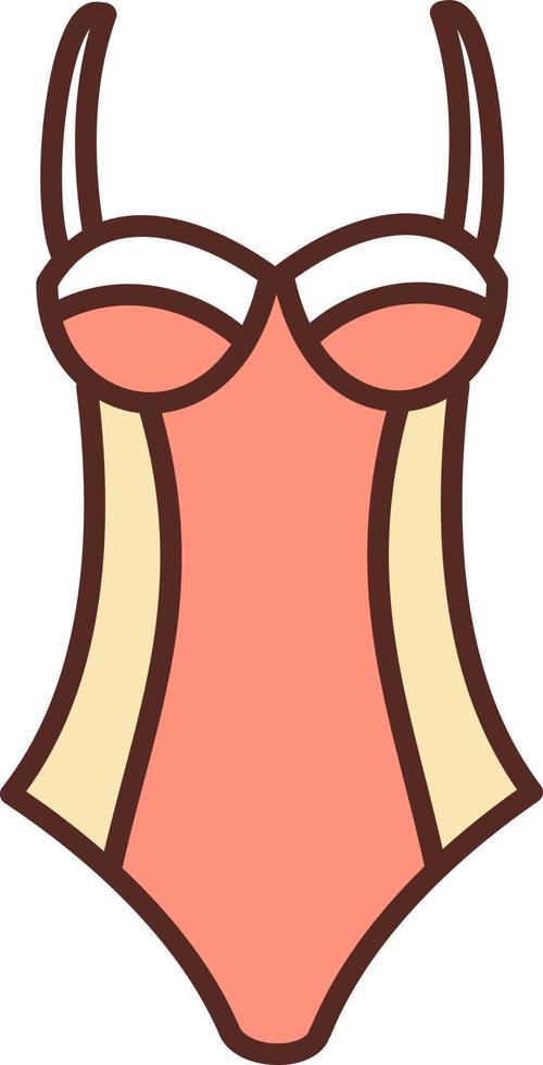 Pink swimsuit, illustration, vector on a white background.