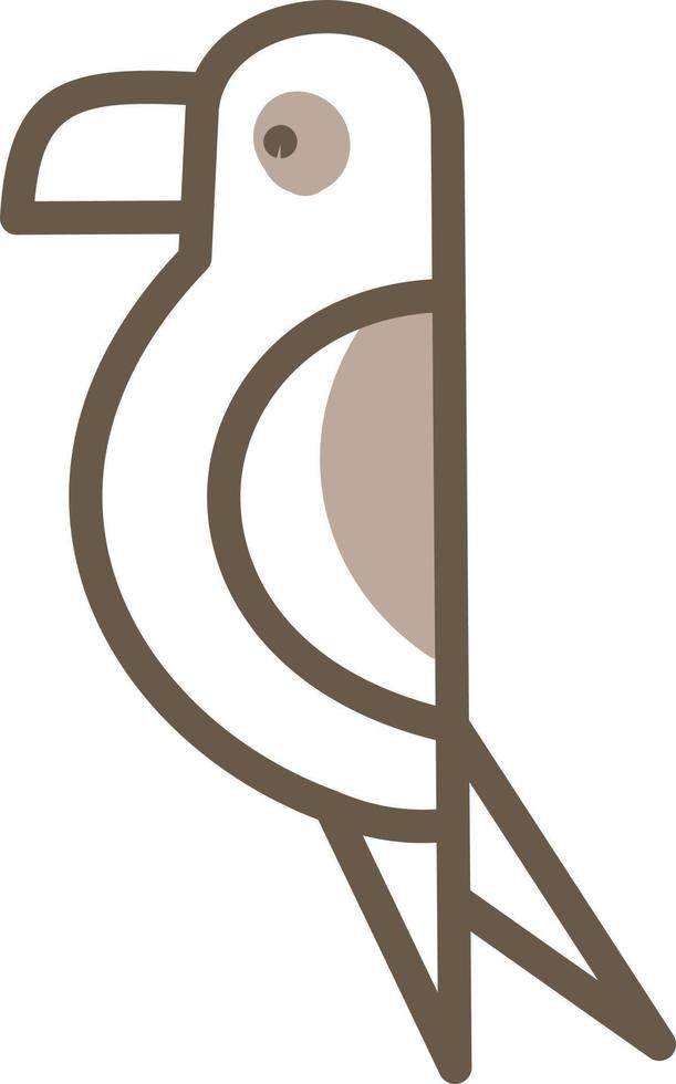 Brown parrot, illustration, vector on a white background.
