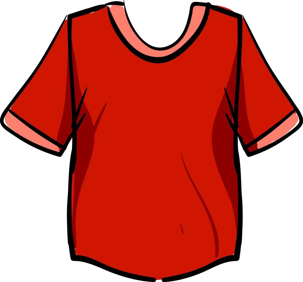 camiseta roja, ilustración, vector sobre fondo blanco.