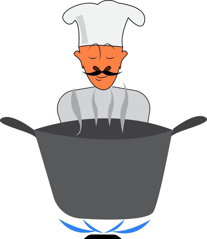 una ilustración de chef, vector o color.