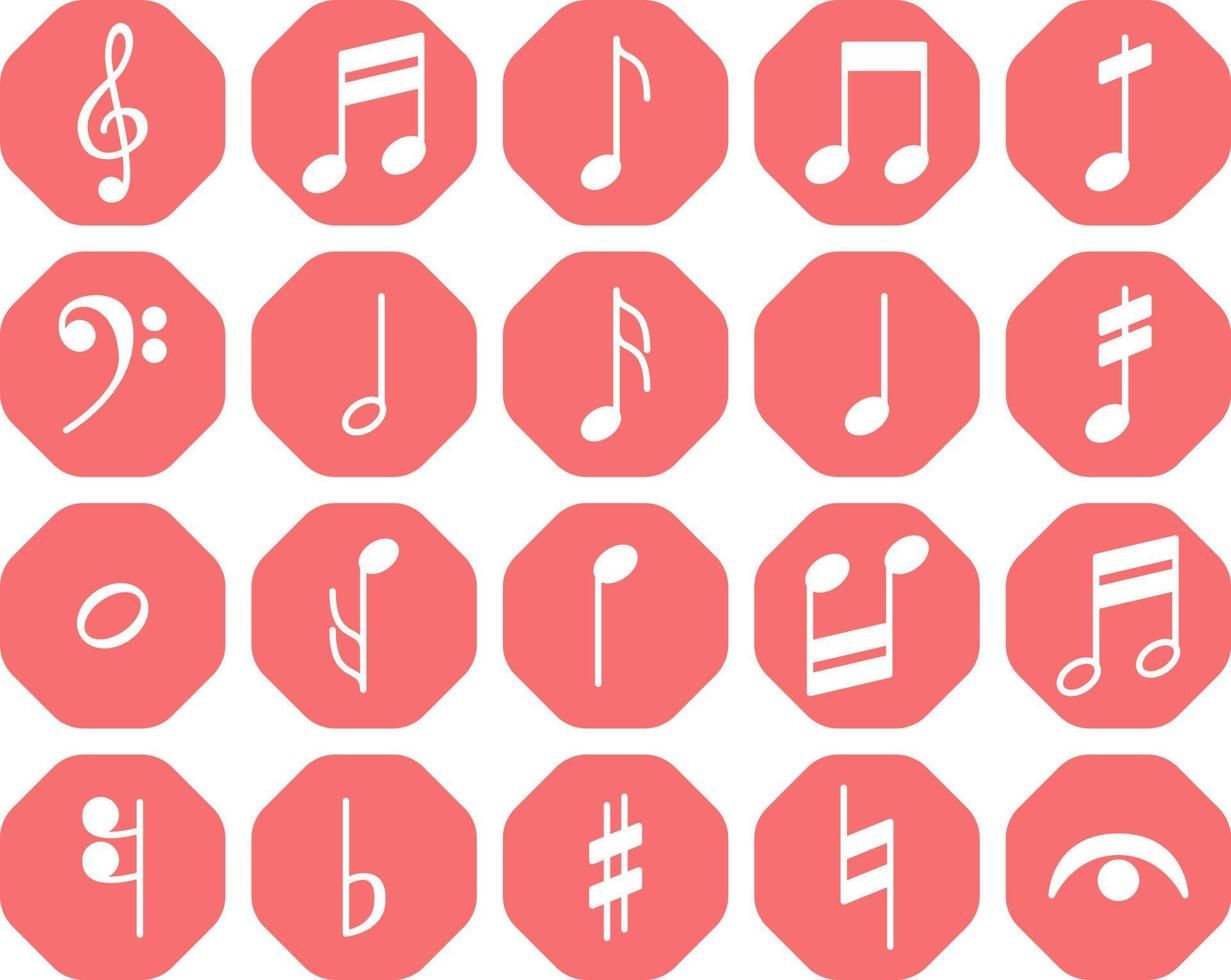 Music notes, illustration, vector on a white background.