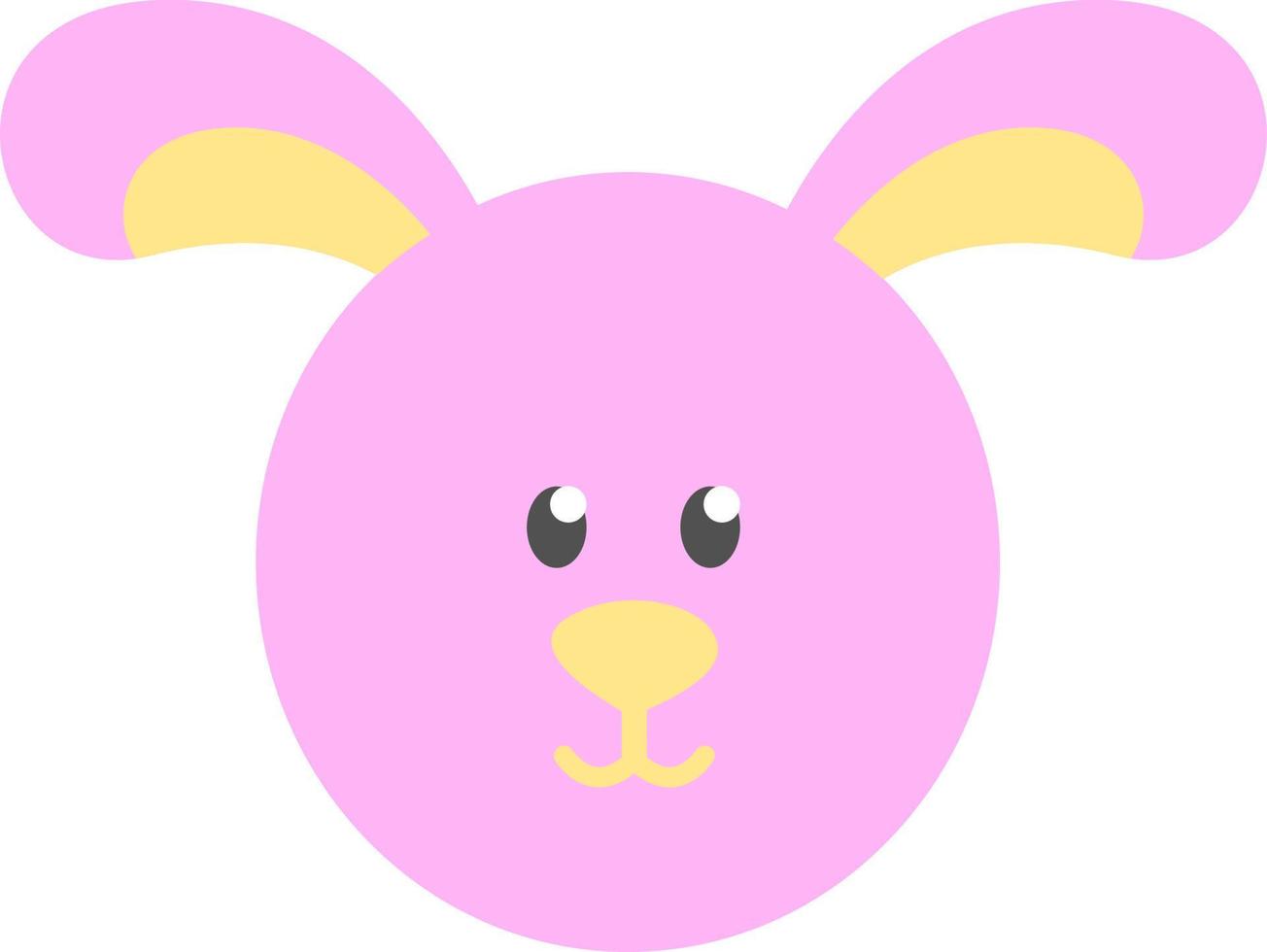 Pink cute easter bunny, illustration, vector on a white background.