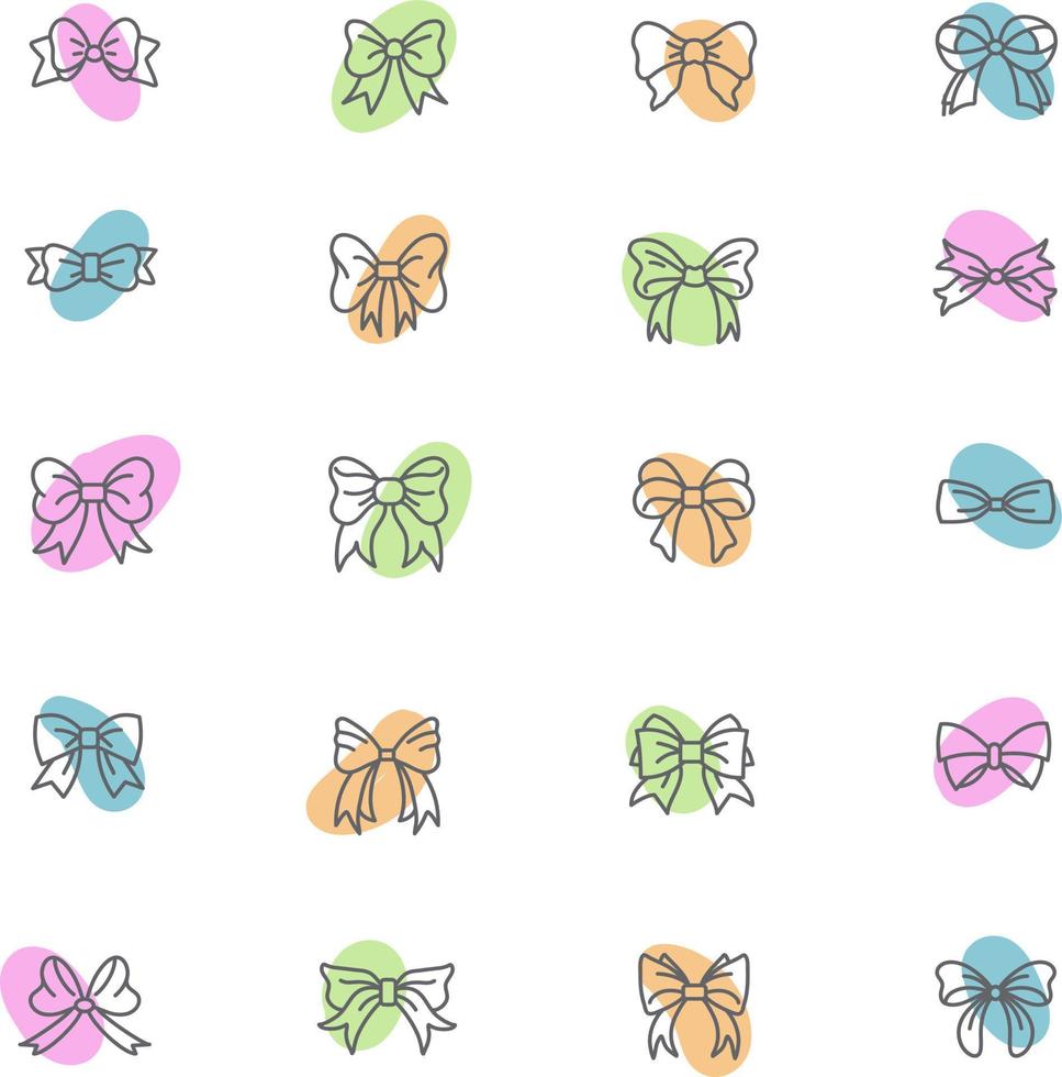 Unique and colorful bows, illustration, vector, on a white background. vector