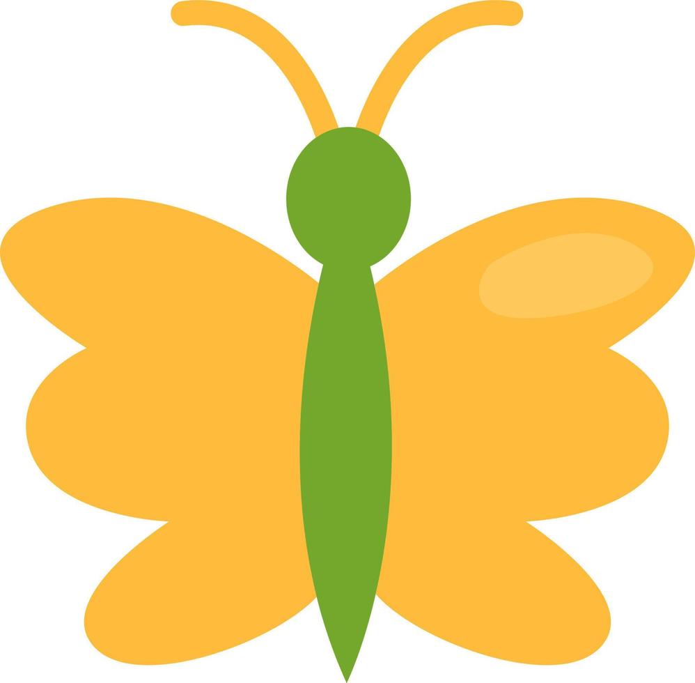 Yellow spring butterfly, illustration, vector on a white background.