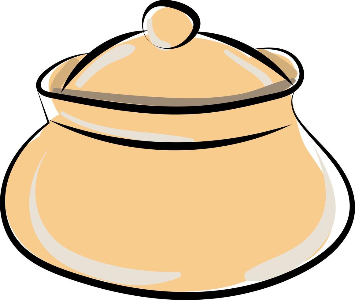 Yellow pot, illustration, vector on white background.