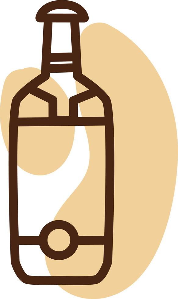 botella de vodka vacía, ilustración de icono, vector sobre fondo blanco