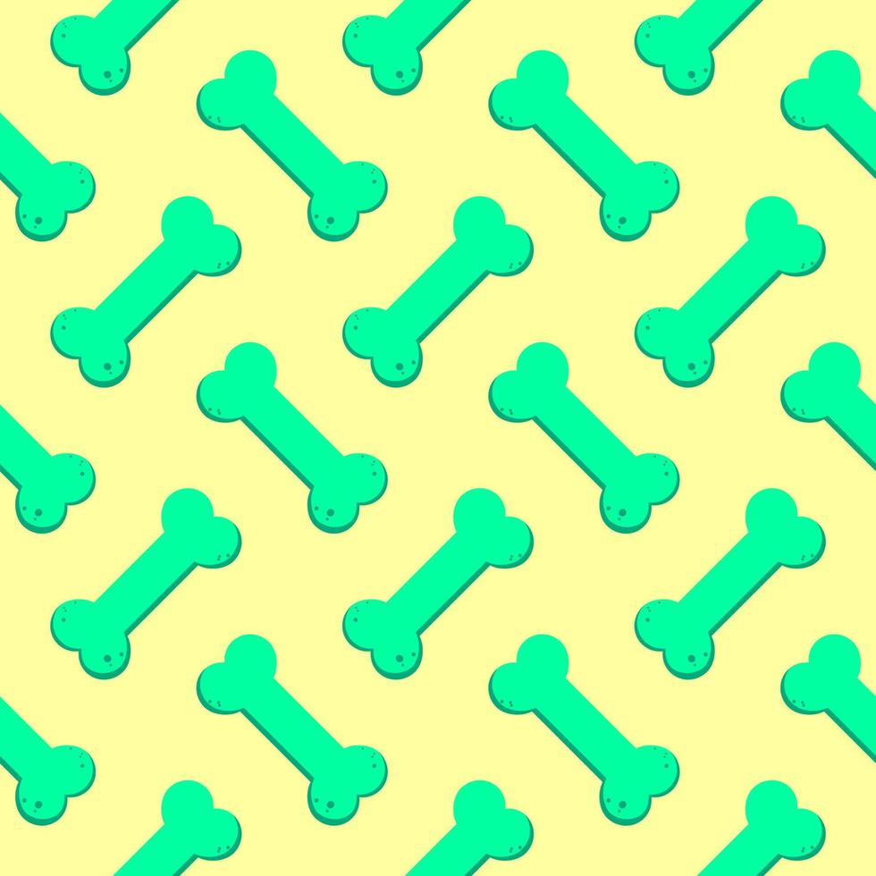 Cute bone, seamless pattern on yellow background. vector