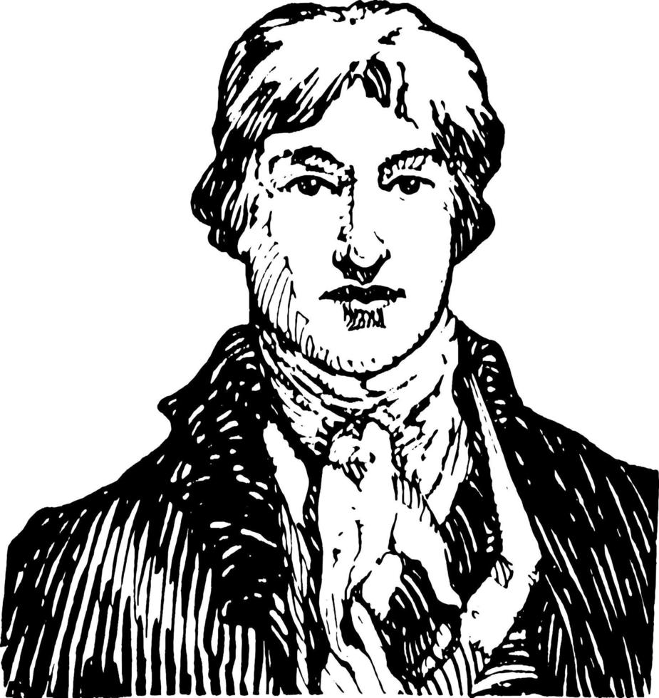 Joseph Mallord William Turner, vintage illustration vector