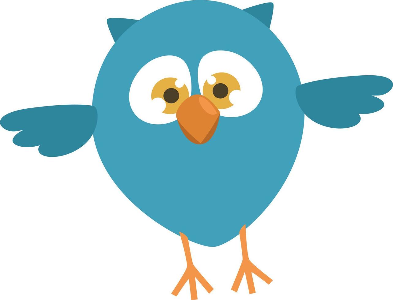 Blue owl, illustration, vector on a white background.