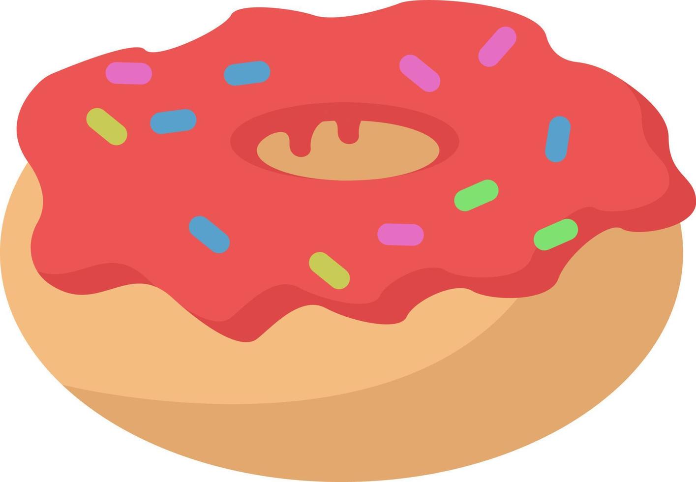 Red donut, illustration, vector on white background