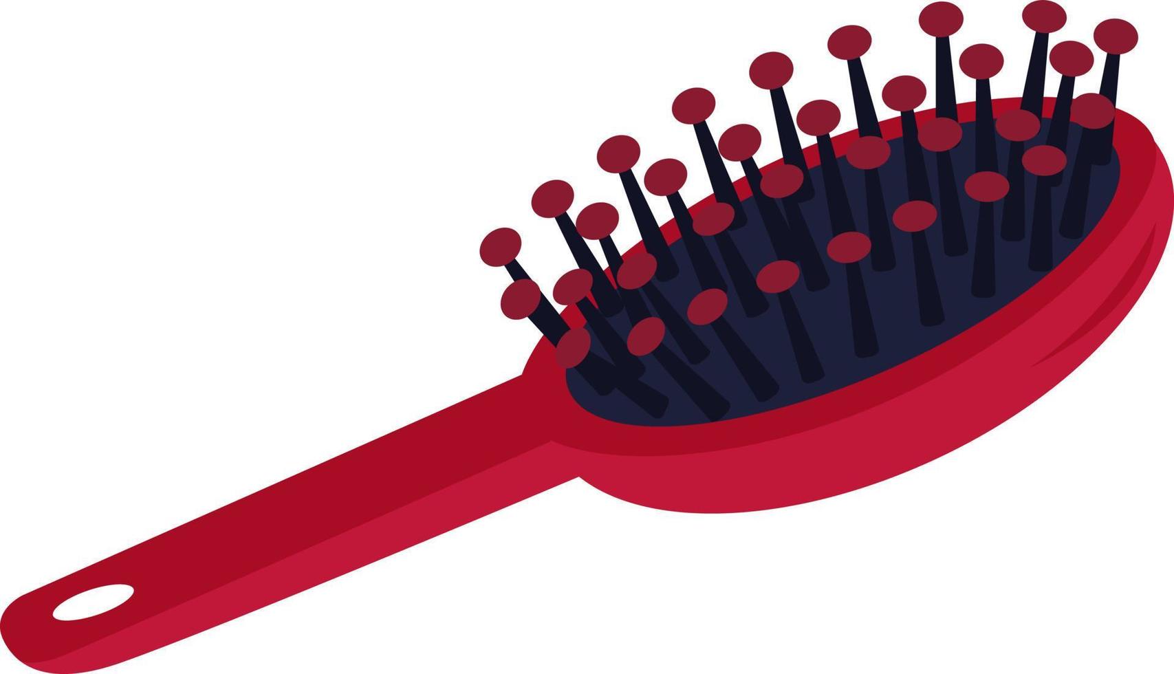 Red hairbrush, illustration, vector on white background