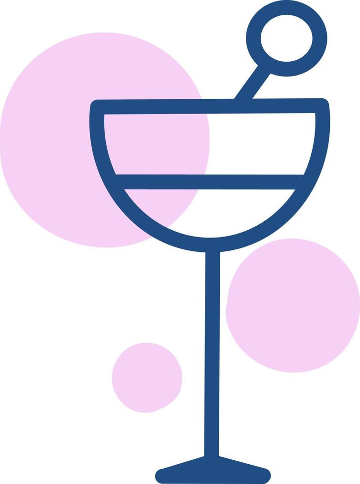 Martini coctail, illustration, vector on a white background