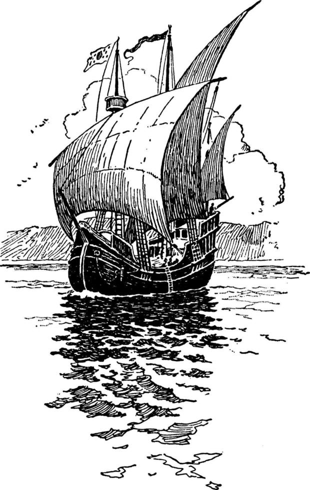 barco cartier, ilustración vintage. vector