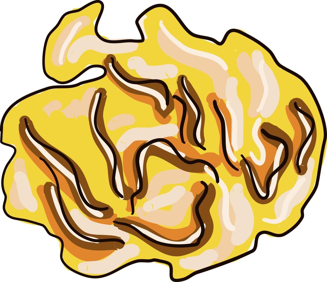 Scrambled eggs, illustration, vector on white background.