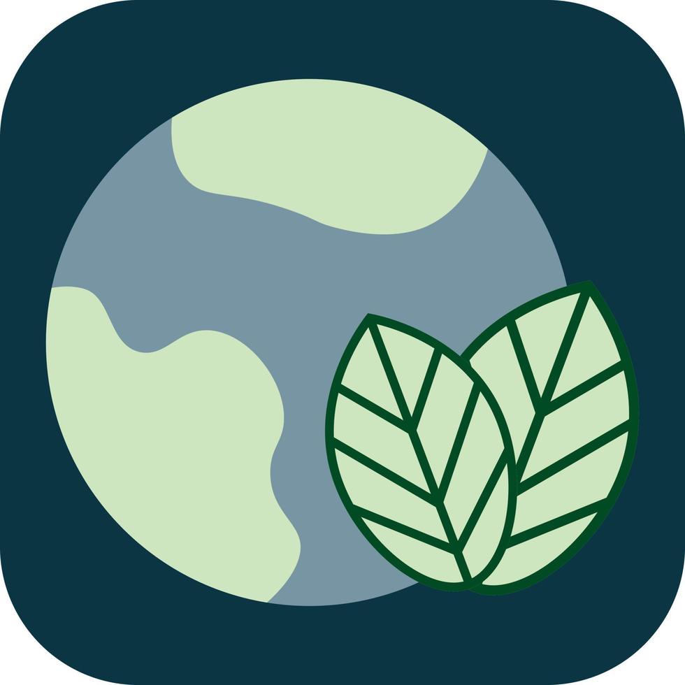 Planet with leaves, illustration, vector on a white background.