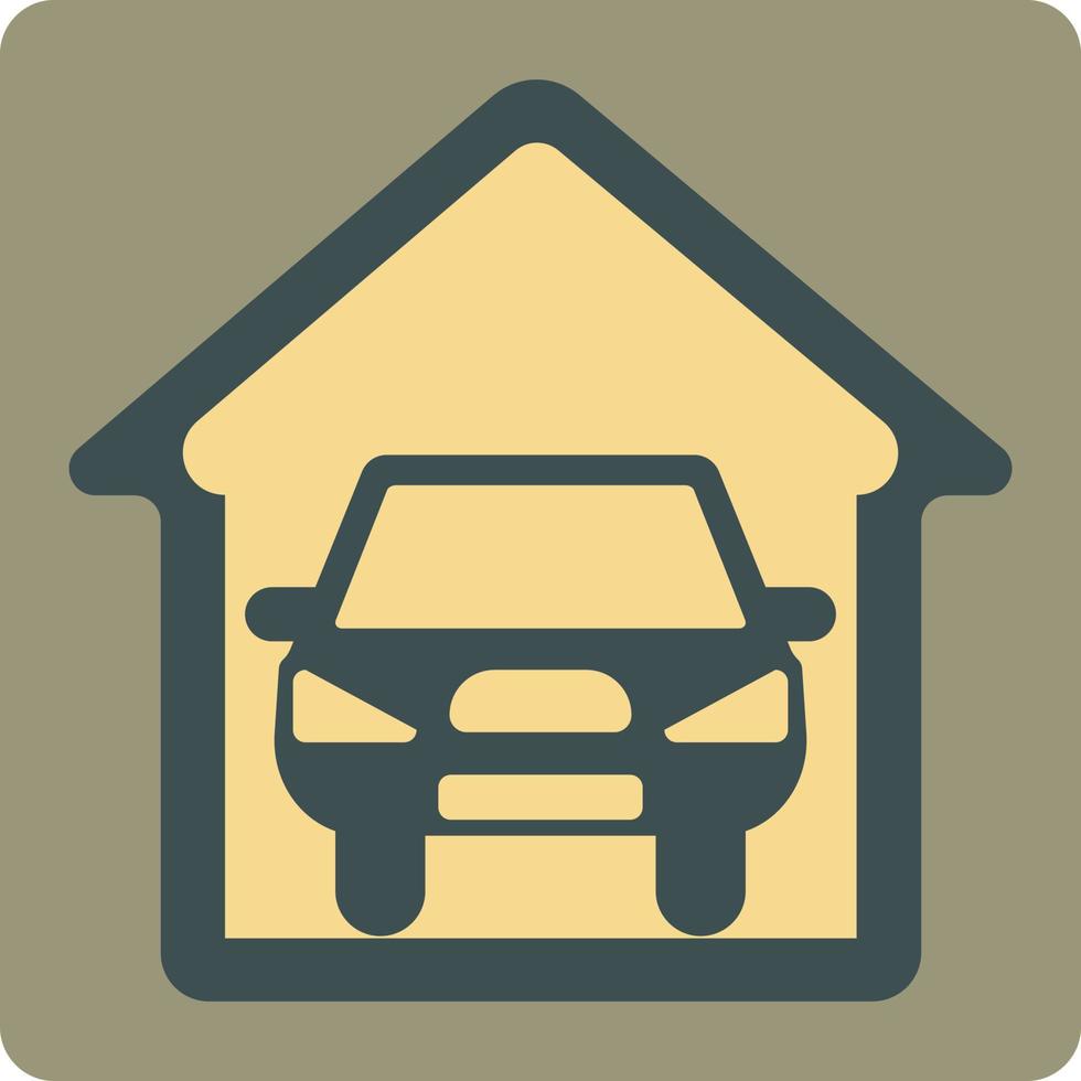 Car in a garage, illustration, vector, on a white background. vector