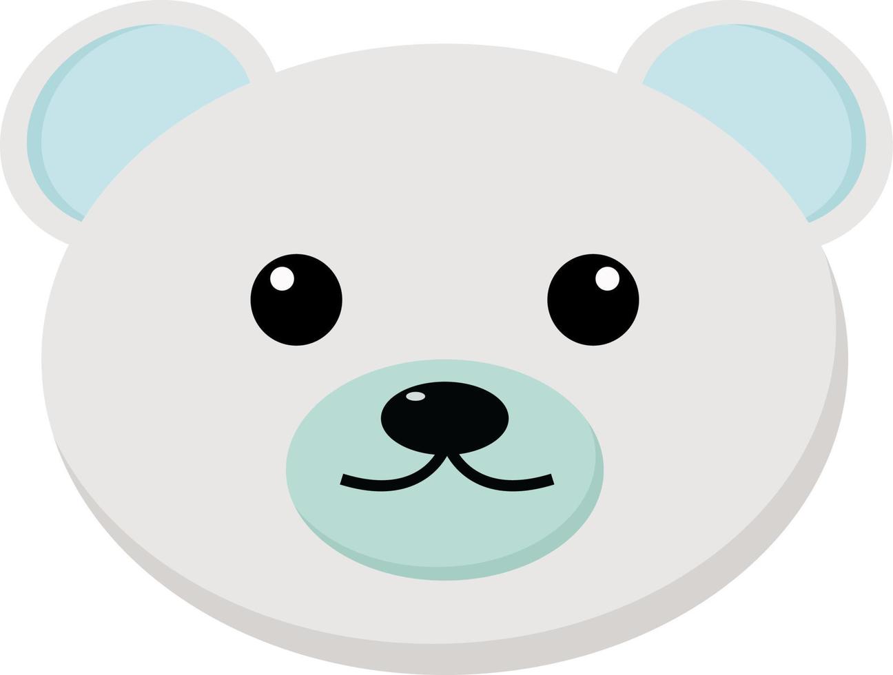 White bear, illustration, vector on white background.