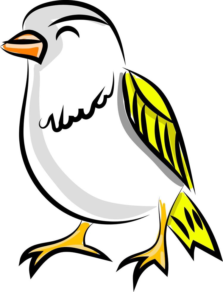 Beautiful bird, illustration, vector on white background.