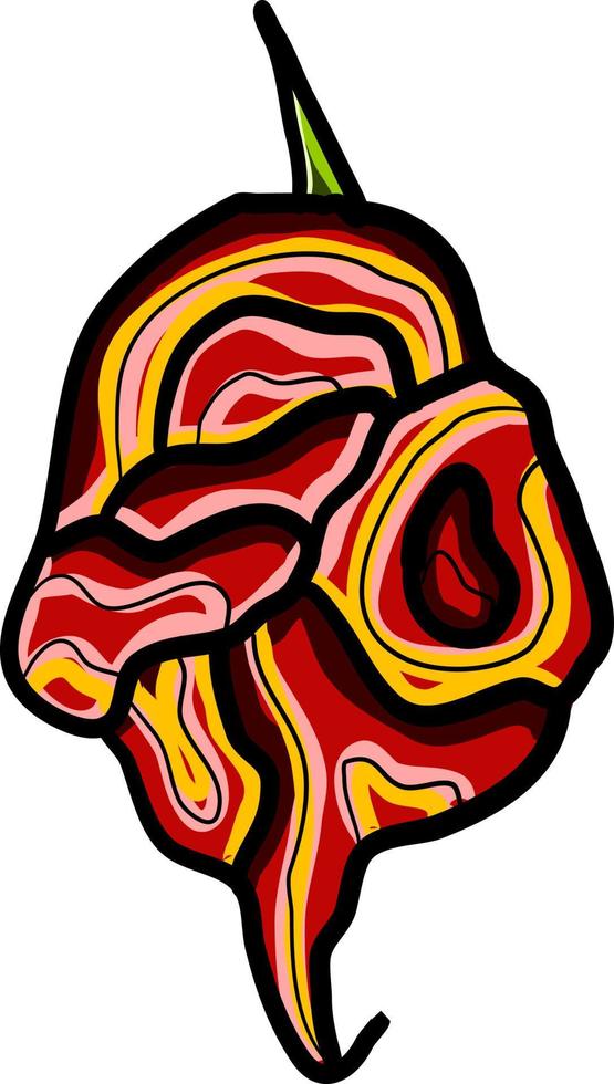Red pepper, illustration, vector on white background.