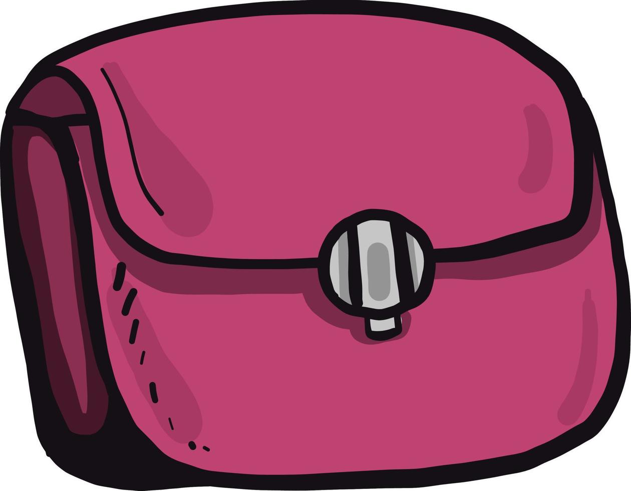 Pink purse, illustration, vector on a white background.