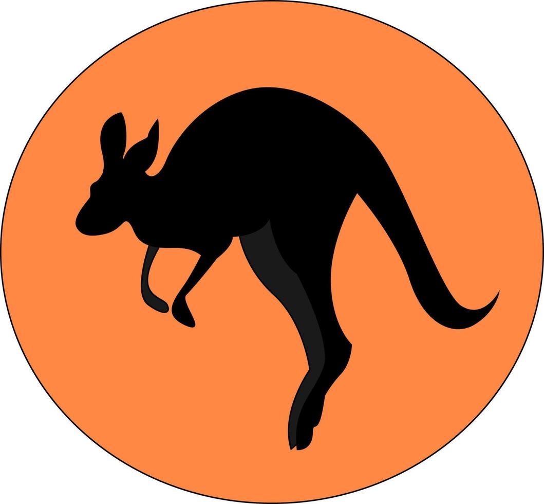 Kangaroo jumping, illustration, vector on white background.