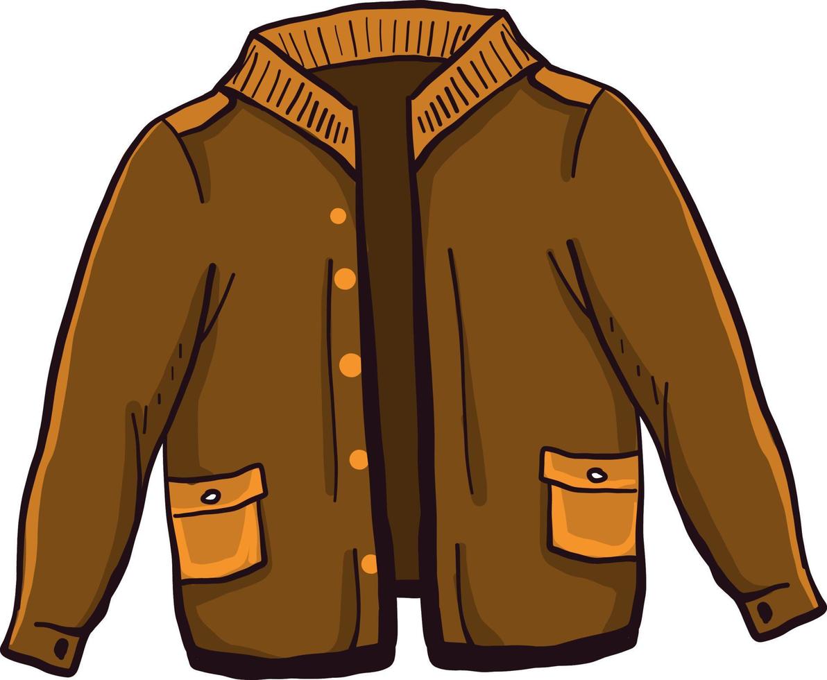 chaqueta marrón, ilustración, vector sobre fondo blanco.