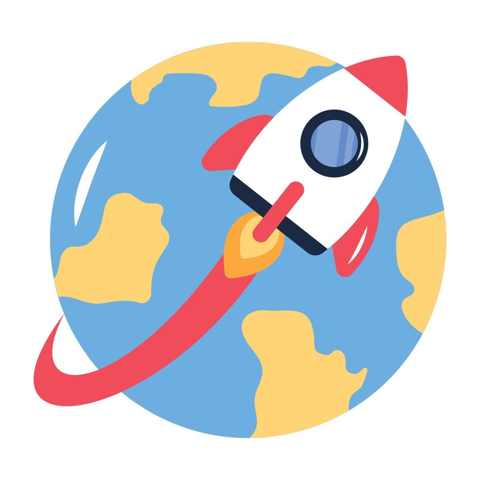 Get this editable flat icon of global launch vector