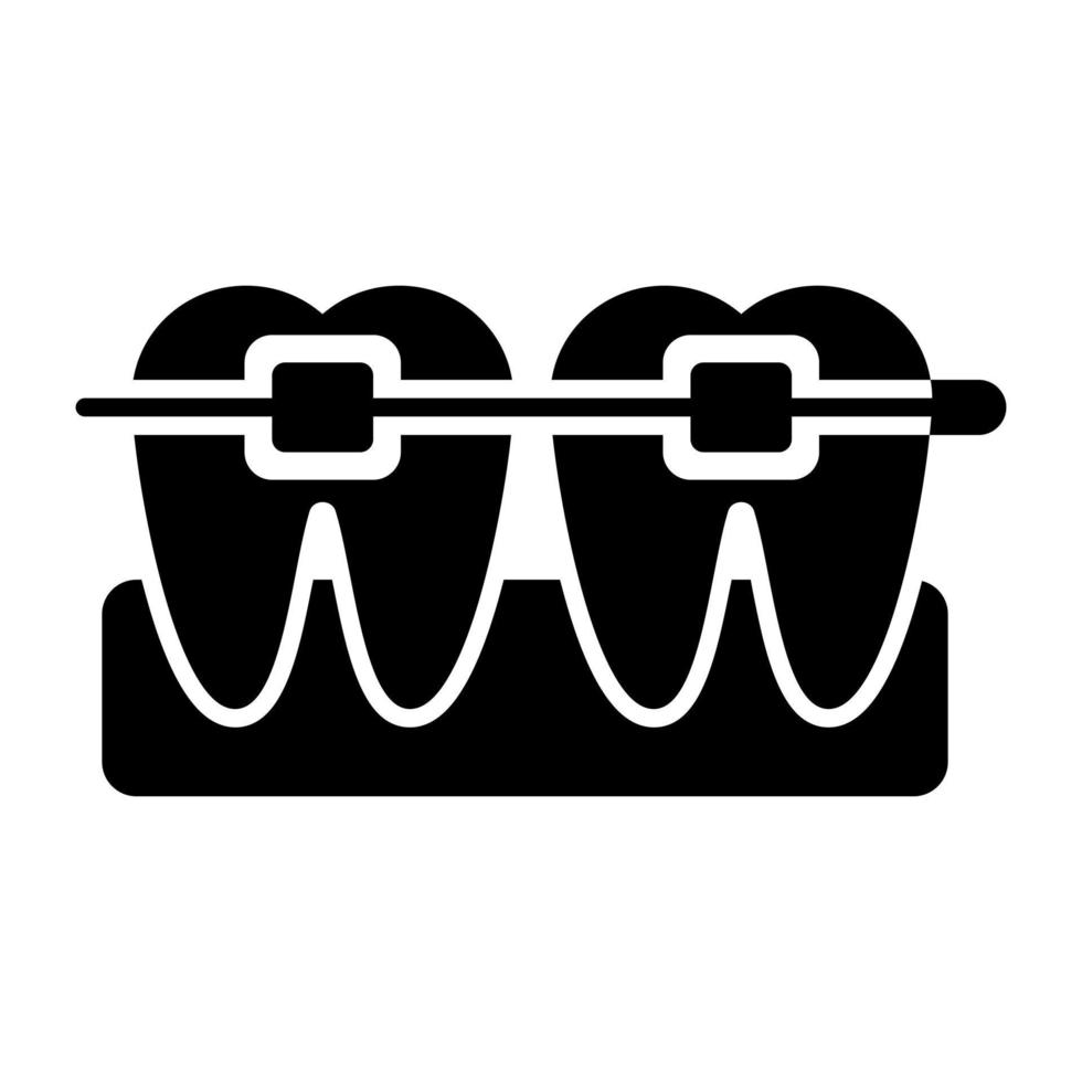 icono de diseño único de aparatos dentales vector