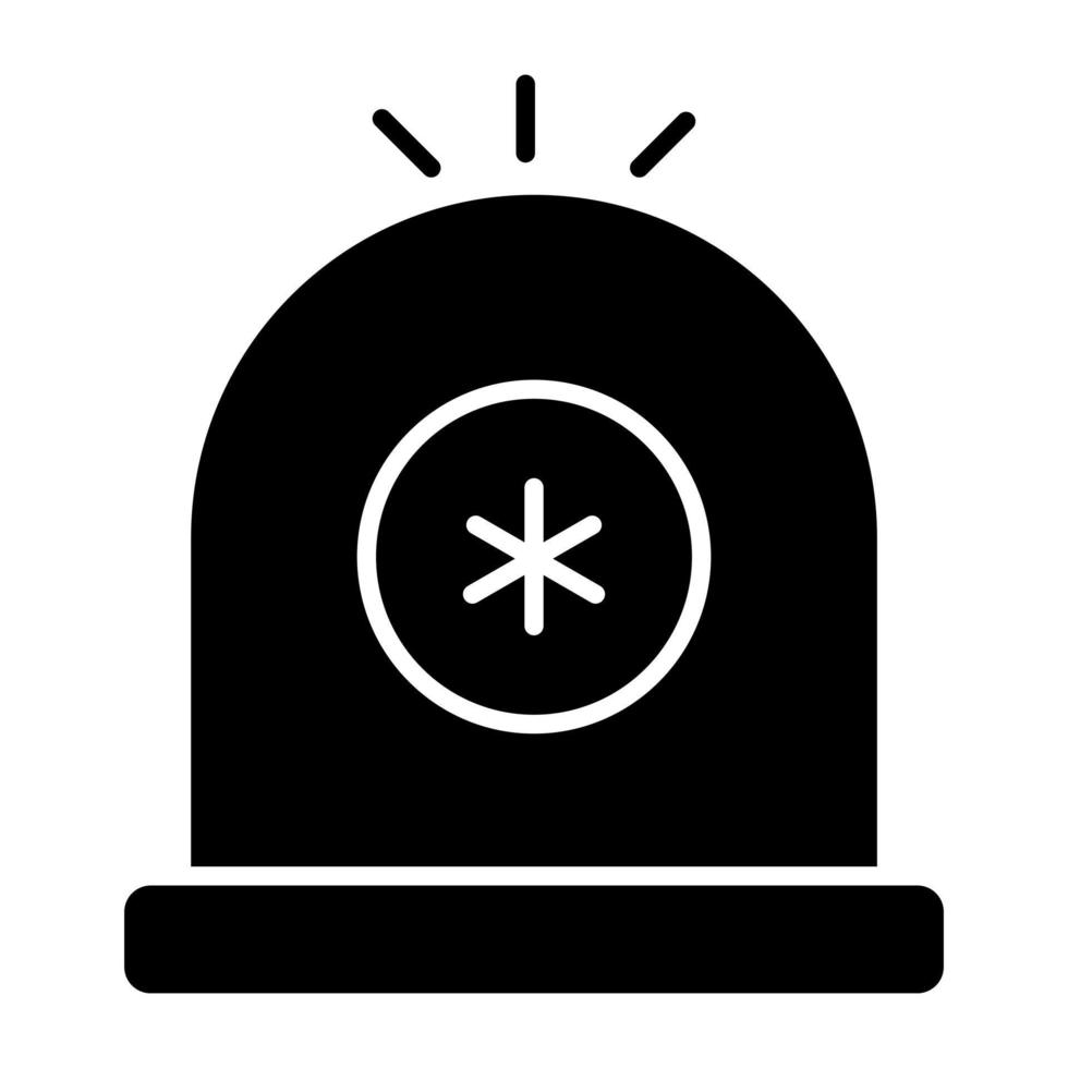 Revolving red light icon, vector design of siren