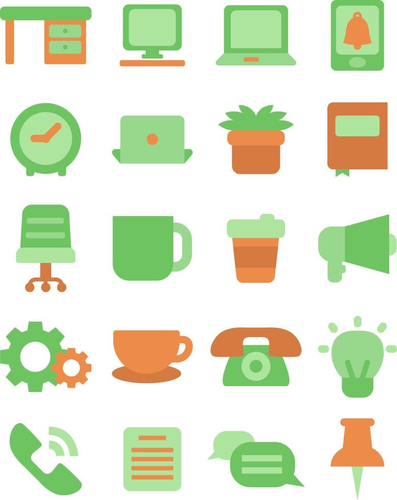 Work icon set, illustration, vector on a white background.