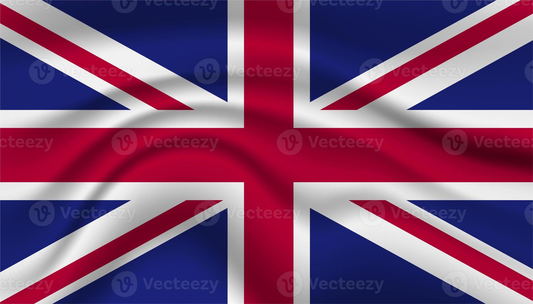 Close up United Kingdom national flag waving realistic vector illustration photo