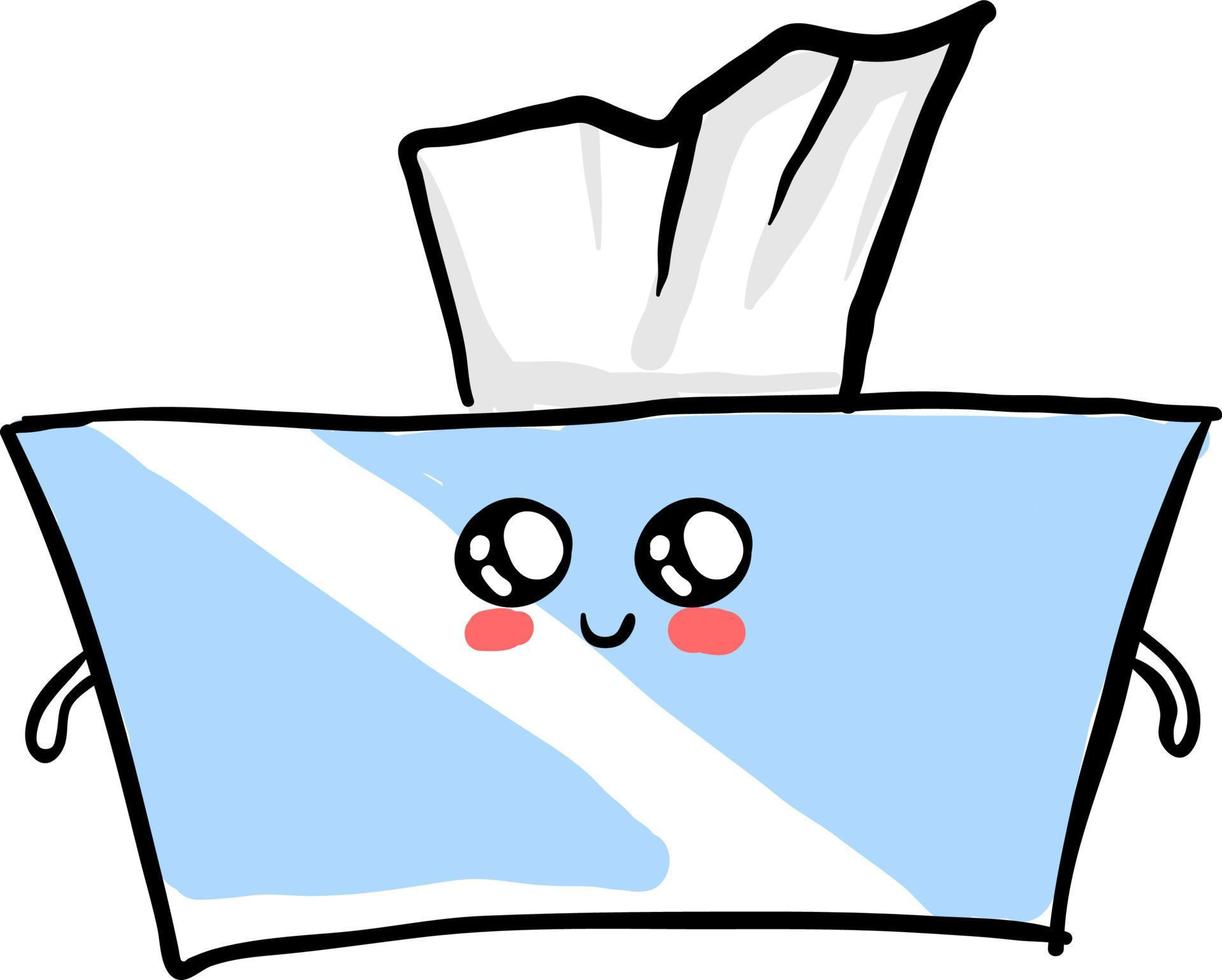 Cute napkin box, illustration, vector on white background.