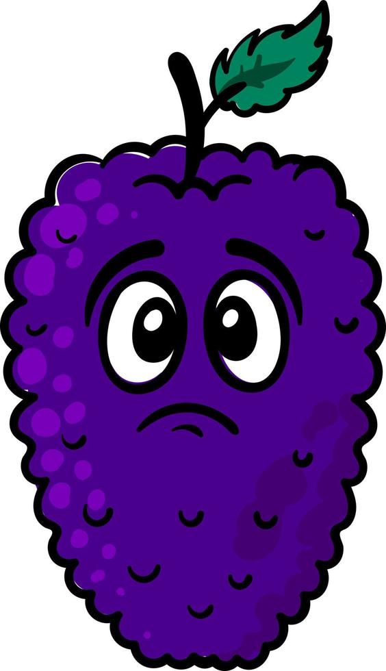 Sad mulberry, illustration, vector on a white background.
