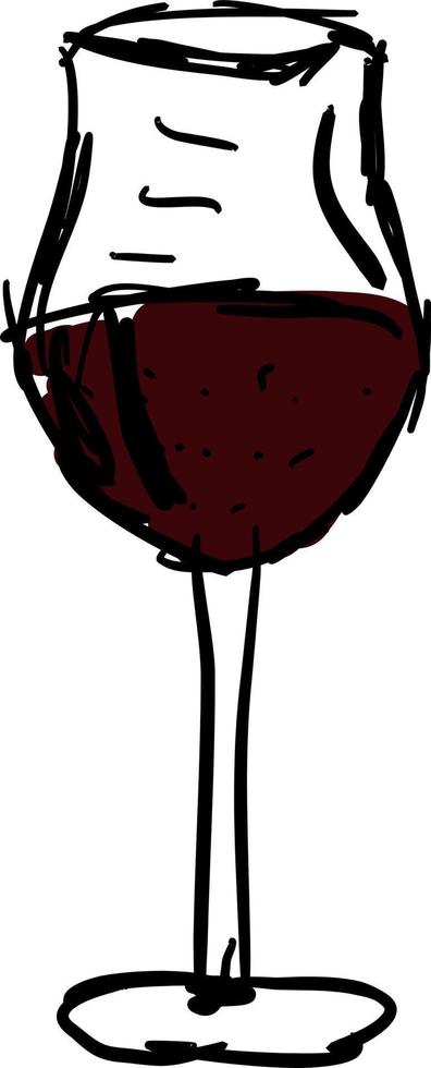 Copa de vino, ilustración, vector sobre fondo blanco.